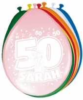 16x stuks ballonnen 50 jaar sarah 30 cm