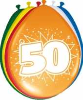 32x stuks ballonnen versiering 50 jaar thema feestartikelen