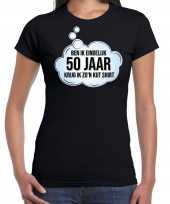 Ben ik eindelijk 50 jaar sarah verjaardag cadeau t shirt shirt zwart voor dames