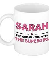 Sarah the woman the myth the supergirl pensioen cadeau mok beker 300 ml